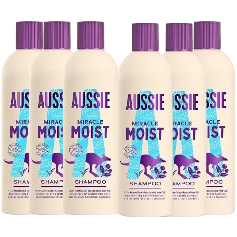 Aussie Miracle Moist Shampoo with Australian Macadamia Nut Oil - 300ml