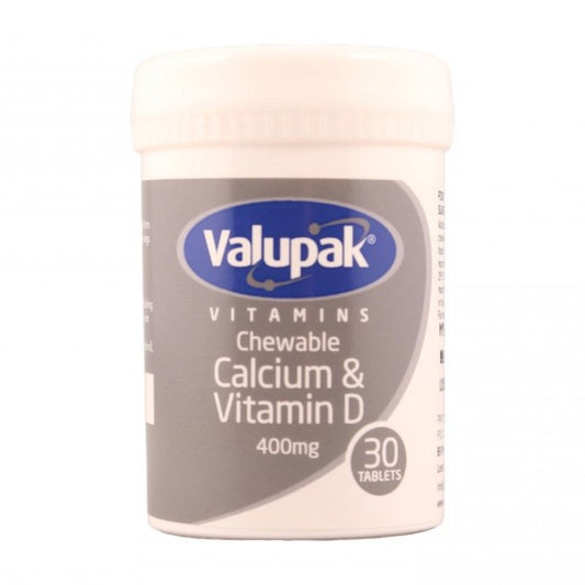 Valupak Chewable Calcium & Vitamin D Tablets 30's