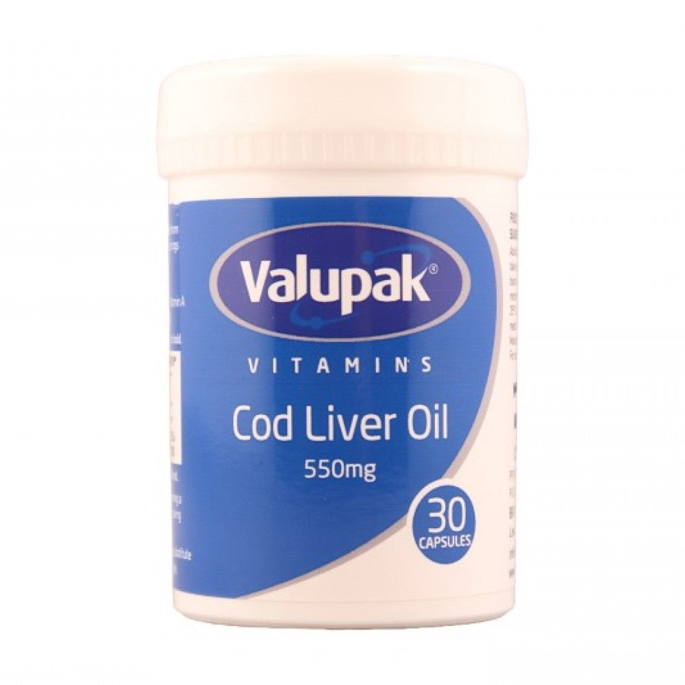 Valupak Vitamins Cod Liver Oil 550mg - 30 Capsules