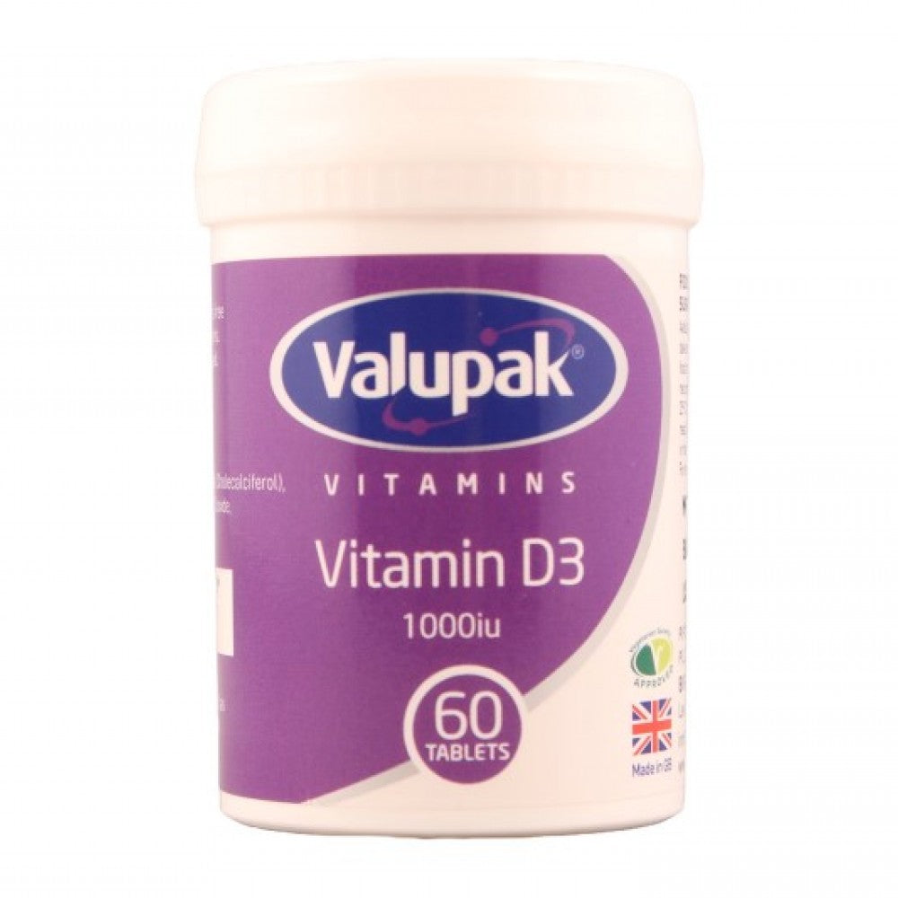 Valupak Vitamin D3 1000IU Tablets - Pack of 60