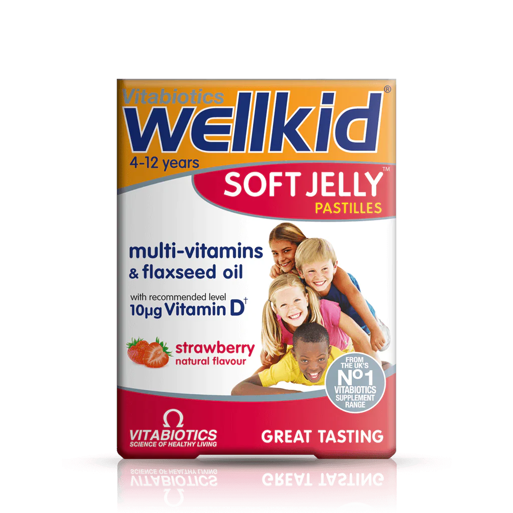 Delicious Orange Flavored Vitabiotics Wellkid Soft Jelly Pastilles - 30 Pack