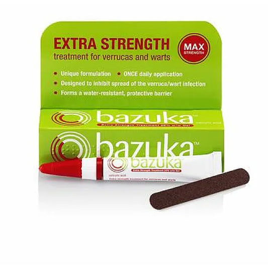 Bazuka Extra Strength Wart and Verruca Treatment Gel with Emery Board, 6g