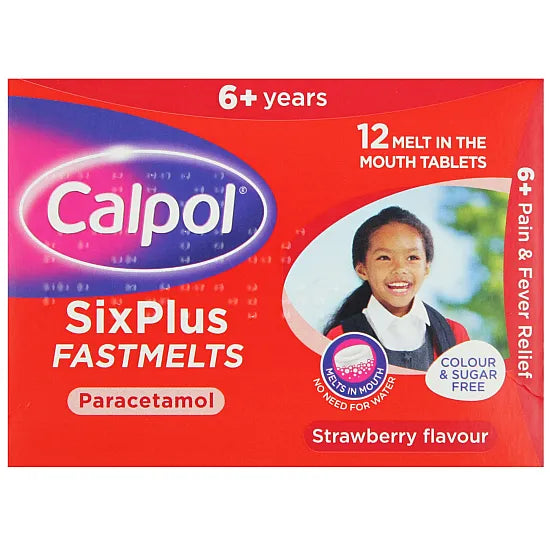 Strawberry Flavor Calpol Fast Melts for Ages 6+