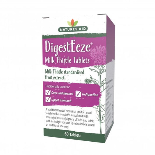 Natures Aid DigestEeze Milk Thistle Tablets for Enhanced Gut Health