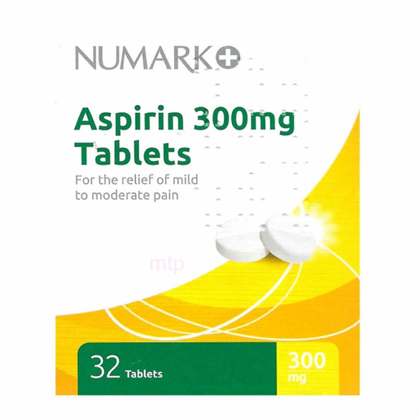 Numark 300mg Aspirin Tablets - Headache & Pain Relief (32 Tablets)