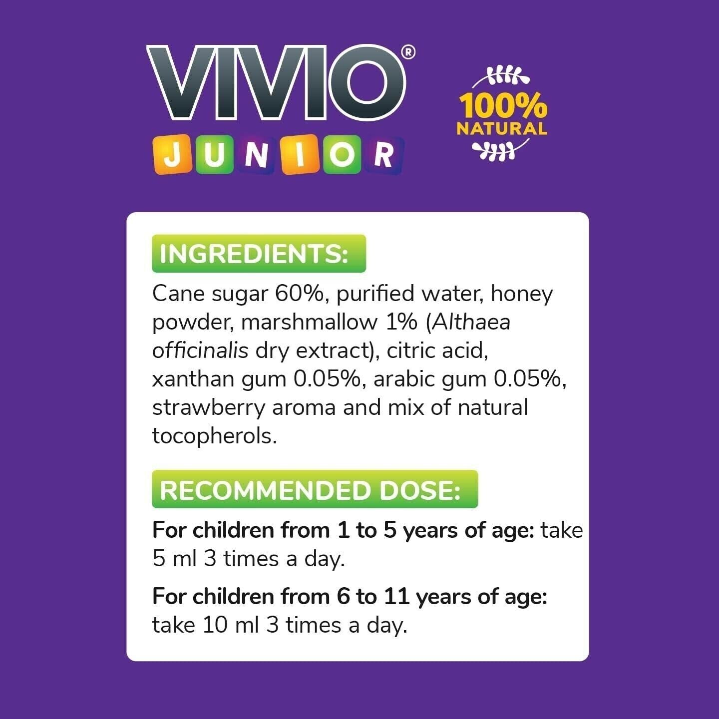 VIVIO Kids Cough Syrup for Dry/Congested Coughs