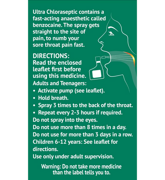 Ultra Chloraseptic Fast-Acting Throat Numbing Spray