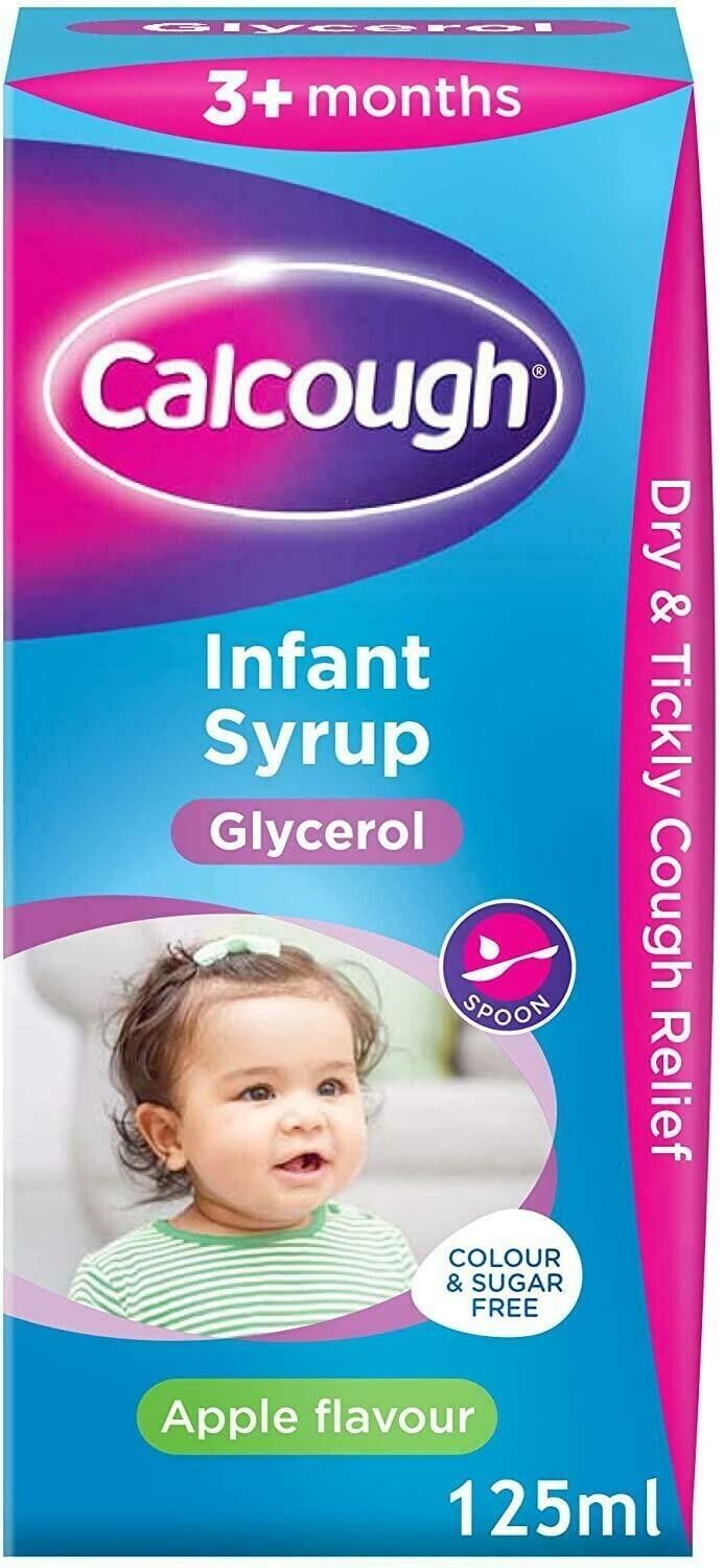 Apple-Flavored Calcough Syrup for Infants 3+ Months, 125ml