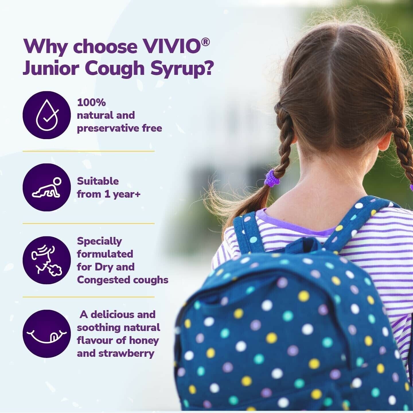 VIVIO Kids Cough Syrup for Dry/Congested Coughs