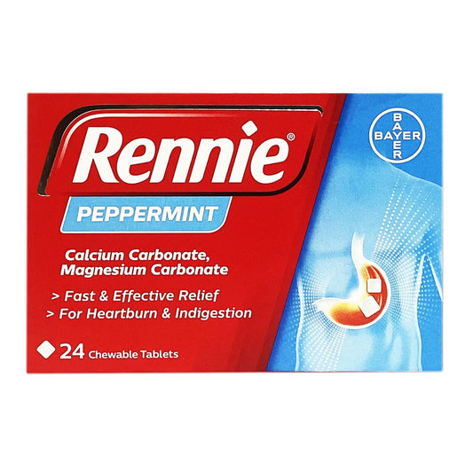 Rennie Peppermint Chewable Tablets for Indigestion and Heartburn - 72 Tablets