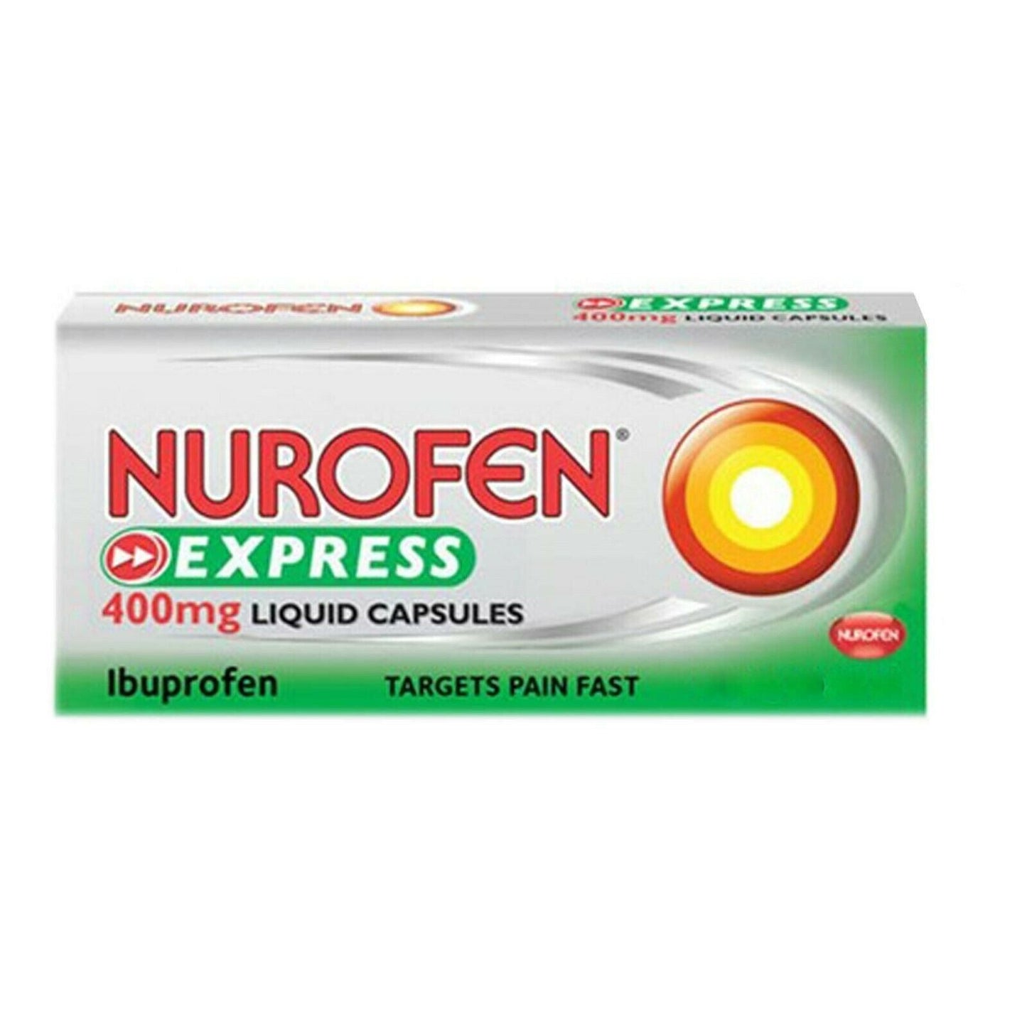 Nurofen Express 400mg Liquid Capsules with Ibuprofen for Quick Pain Relief - Pack of 20