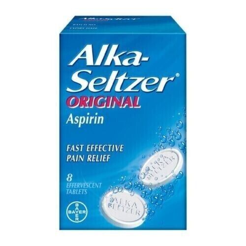 Alka-Seltzer Original 8 Effervescent Tablets - Fast-Acting Relief for Indigestion & Headaches