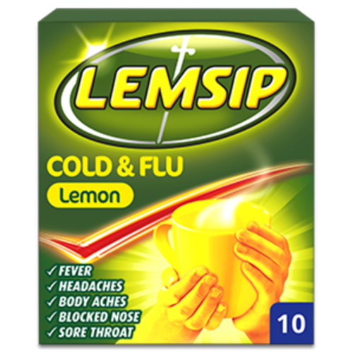 Lemsip Lemon Cold & Flu Relief Sachets for Adults and Children