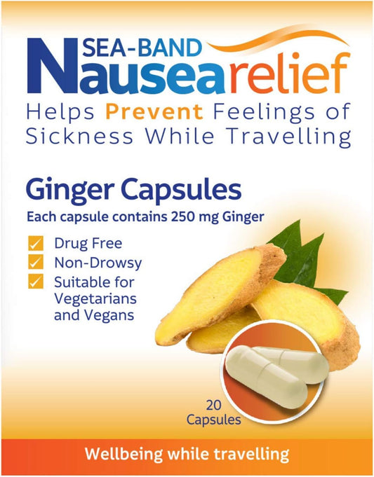 Ginger Capsules for Nausea Relief - Pack of 20