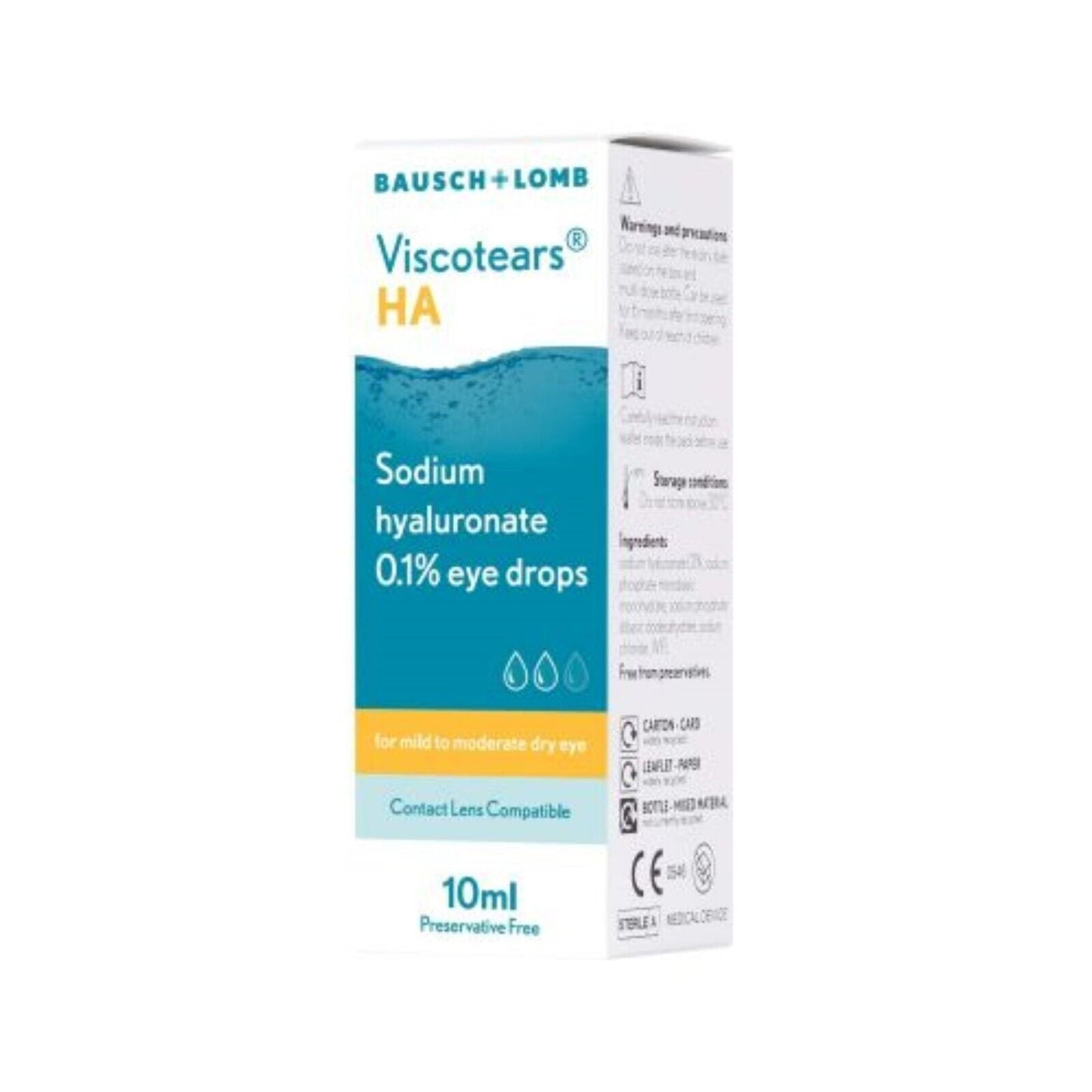 Viscotears HA Moisturizing Eye Drops with Sodium Hyaluronate 10ml