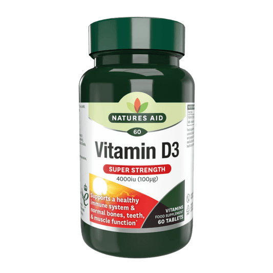 Natures Aid Super Strength Vitamin D3 4000IU Tablets - 80 Count