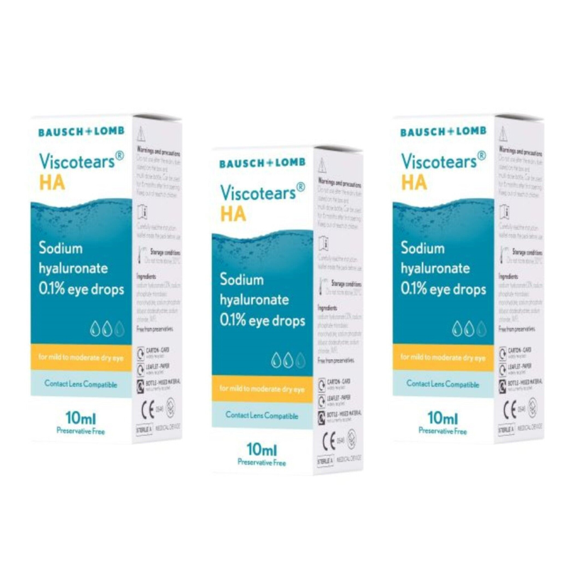 Viscotears HA Moisturizing Eye Drops with Sodium Hyaluronate 10ml