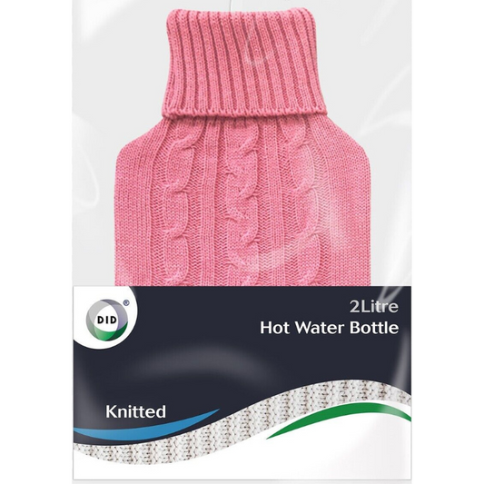 2-Litre Hot Water Bottle with Soft Knitted Cover