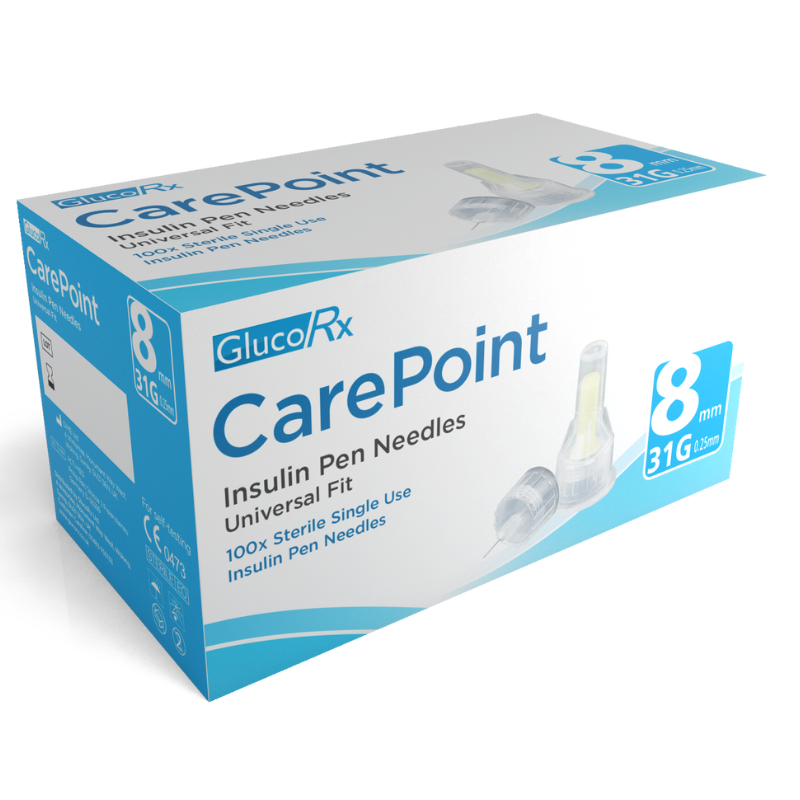 Carepoint 31g 8mm Pen Needles - Box of 100