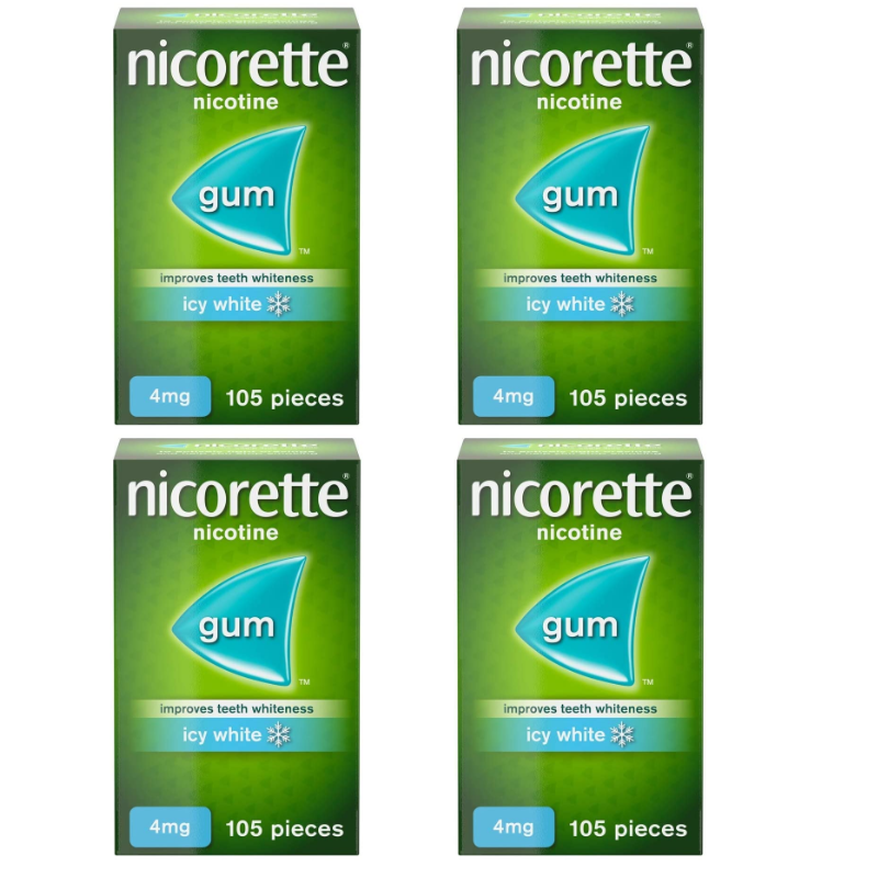 Nicorette Icy White Chewing Gum - 4mg - 105 Pack