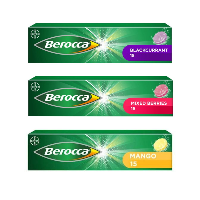 Berocca Mixed Flavours Vitamin Energy Tablets: Pack of 45 Tablets