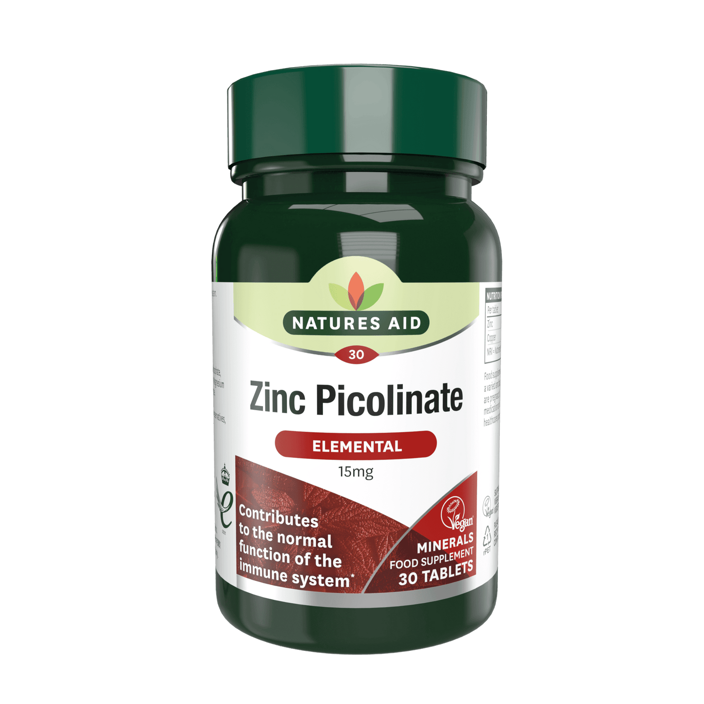 Natures Aid Zinc Picolinate 15mg - Immune Health Booster